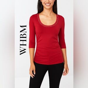 WHBM NWT $58 women’s red top sz XXS oversized. This top will fit a S